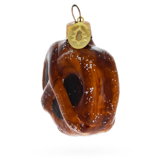 Glazed Salty Pretzel Glass Christmas Ornament