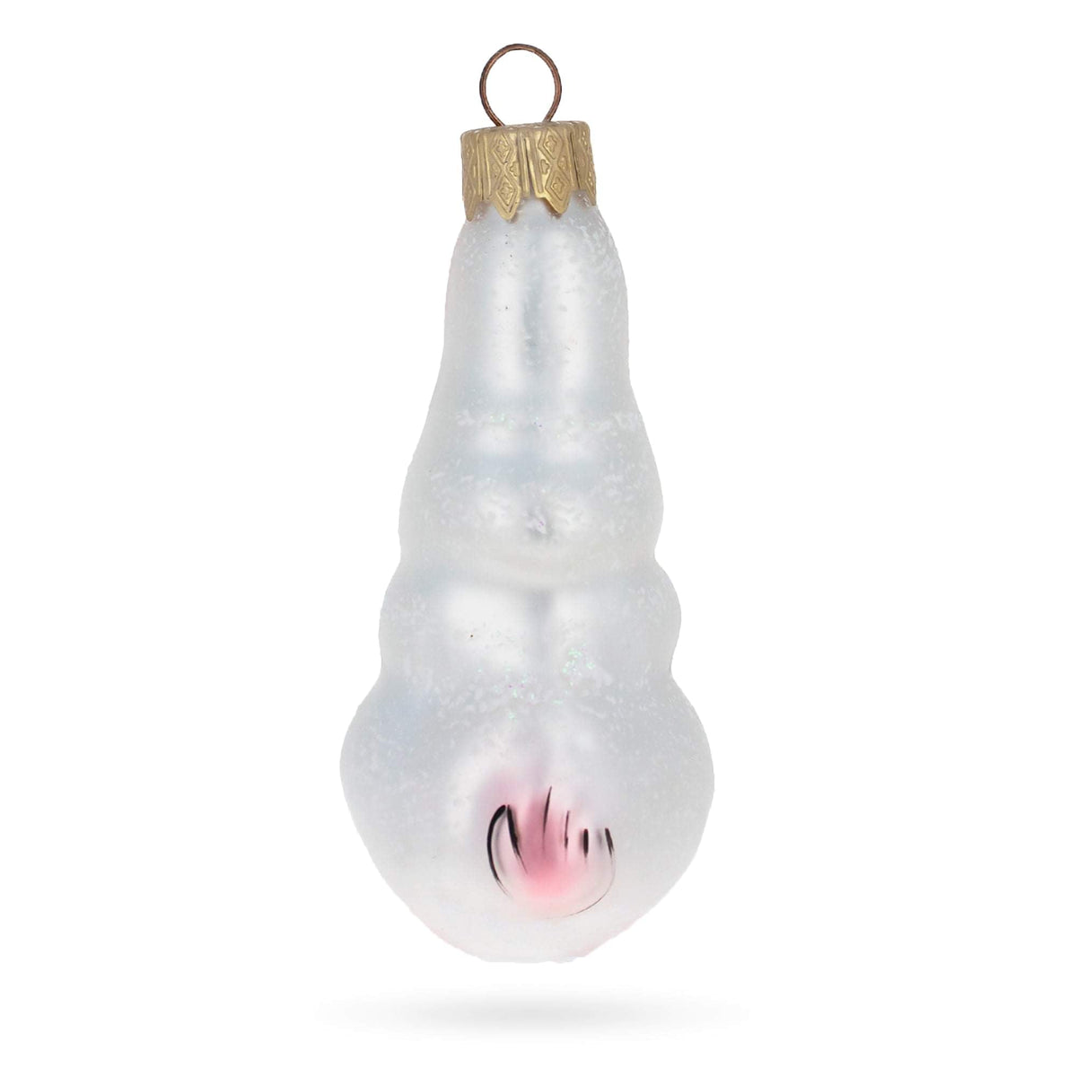 Bunny with Cabbage Glass Christmas Ornament