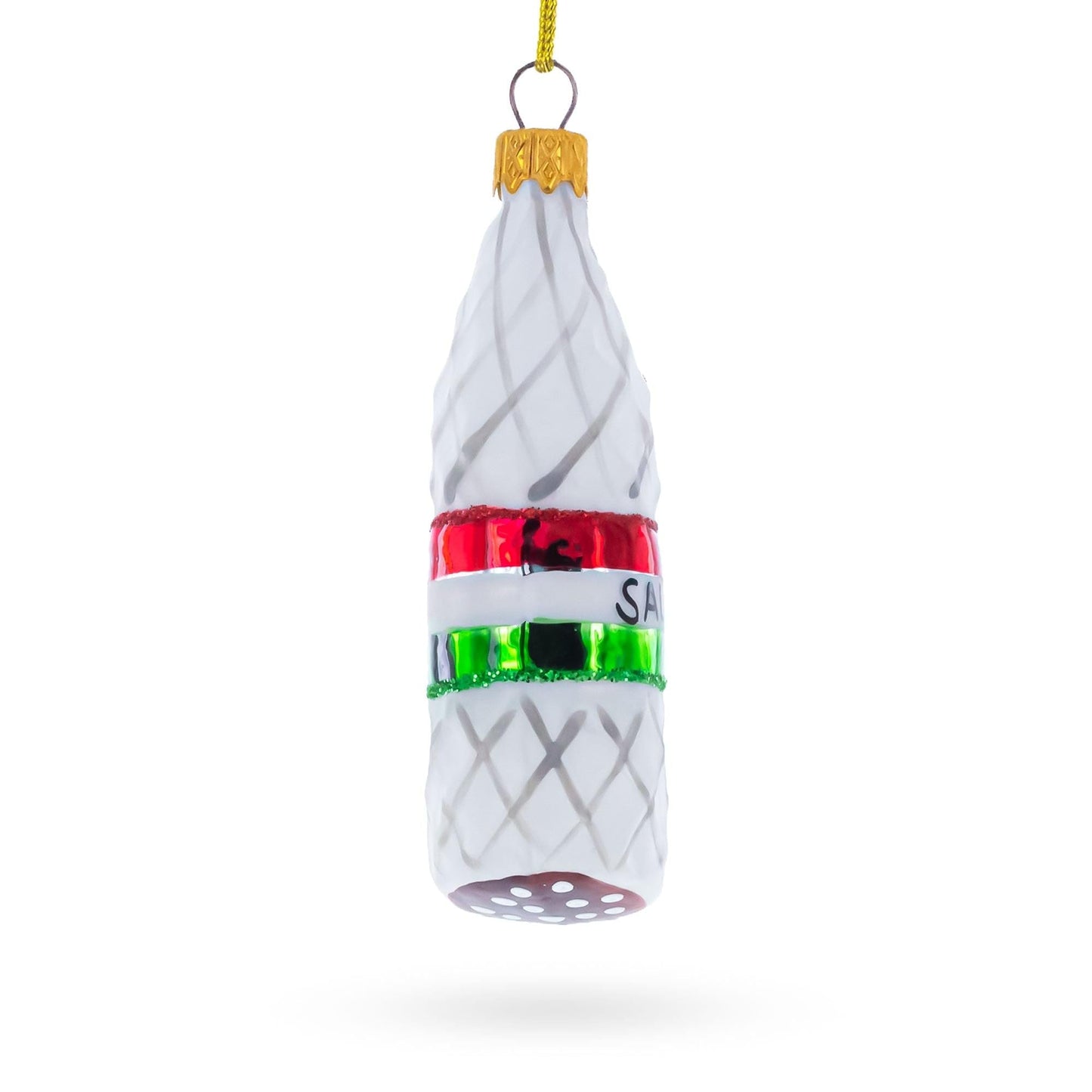 Deli Style Salami Sausage Glass Christmas Ornament