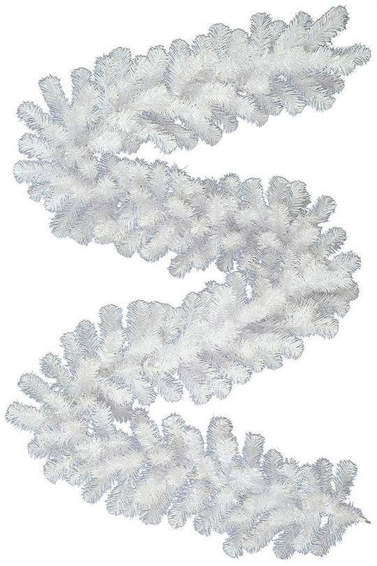9' x 8" Artificial Christmas Garland - White