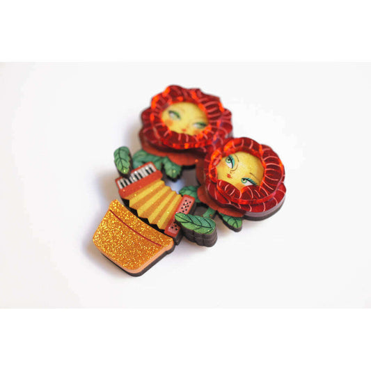 Accordion Flower Brooch by Laliblue