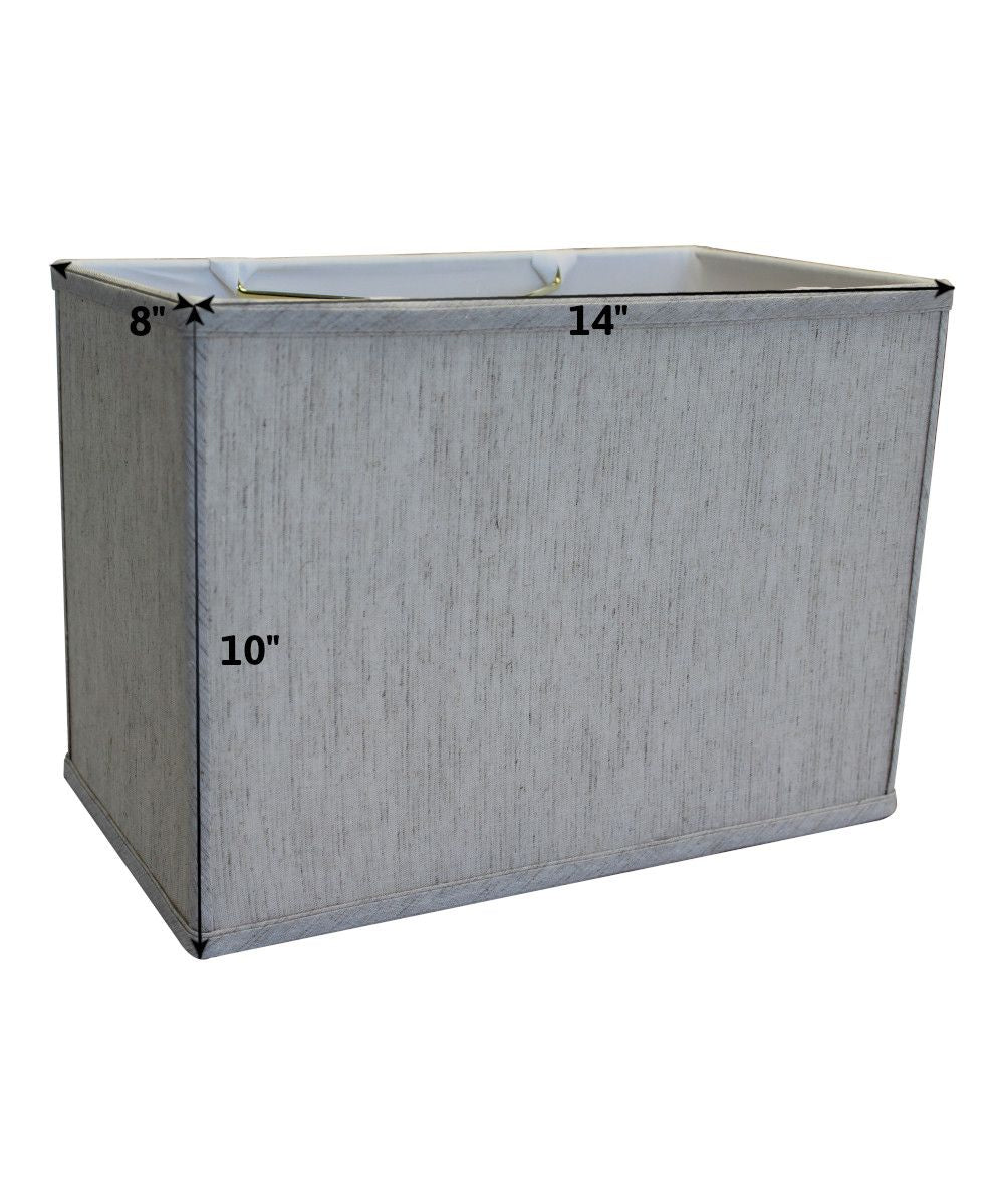Rectangular Drum Lampshade (8x14) (8x14) x 10 CLIP-ON FITTER Softback Textured Oatmeal