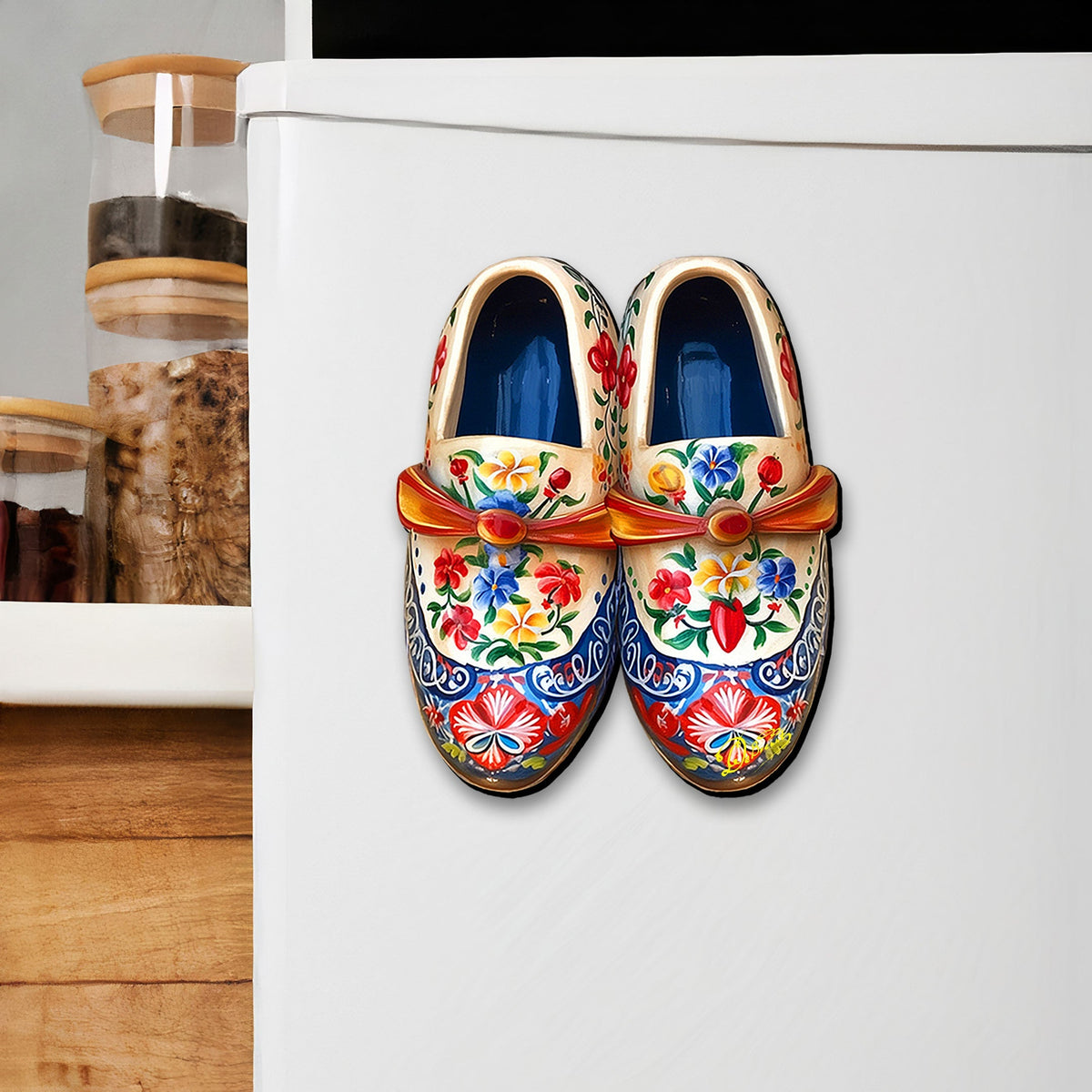 Danish Shoes Decorative Eco Wood Magnets Set of 6 by G. Debrekht - Love Family Decor - 8090073G-S6