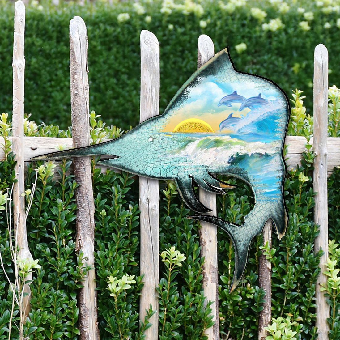 Marlin Fish Coastal Outdoor Decor Large Ornament by G. DeBrekht - Coastal Holiday Decor - 8198533M