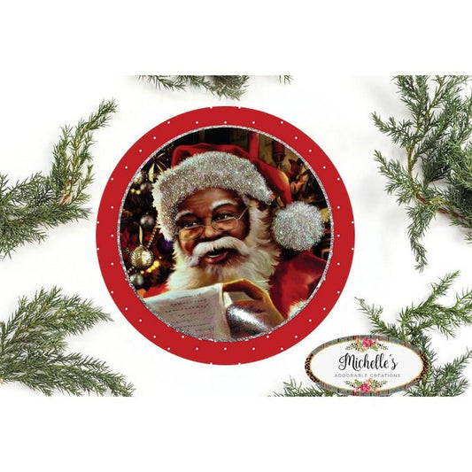 African American Santa Sign