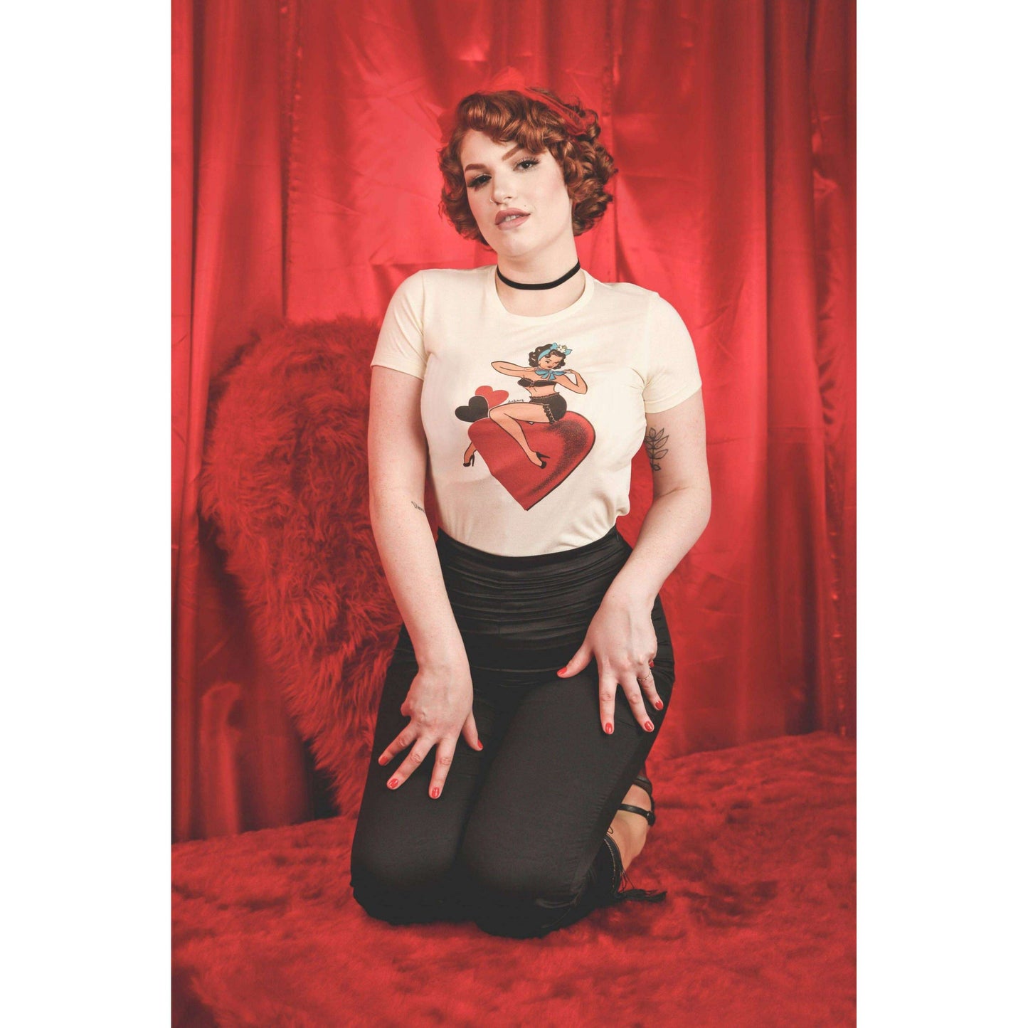 All My Love Fitted Tee in Ivory 3XL