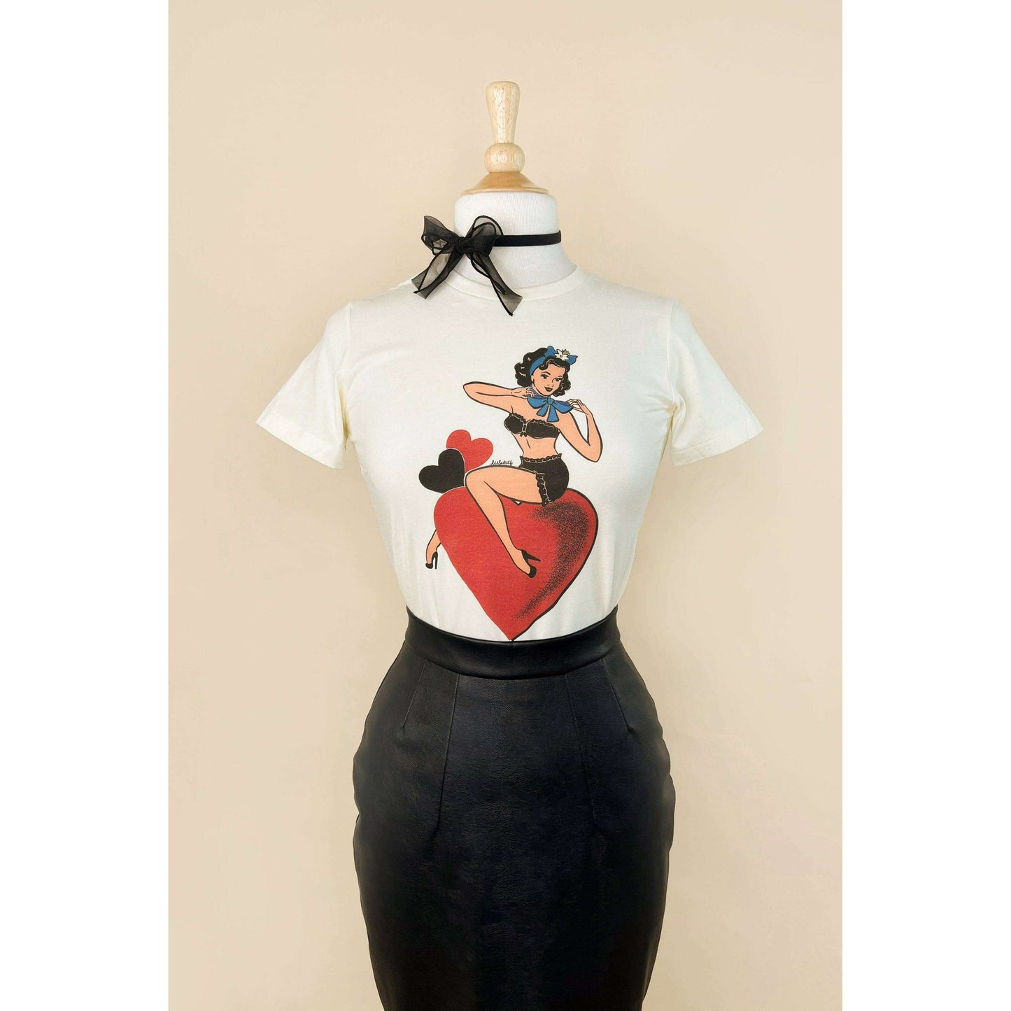 All My Love Fitted Tee in Ivory 3XL