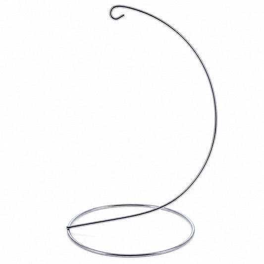 Open Frame Silver Metal Ornament Display Stand 9.2 Inches
