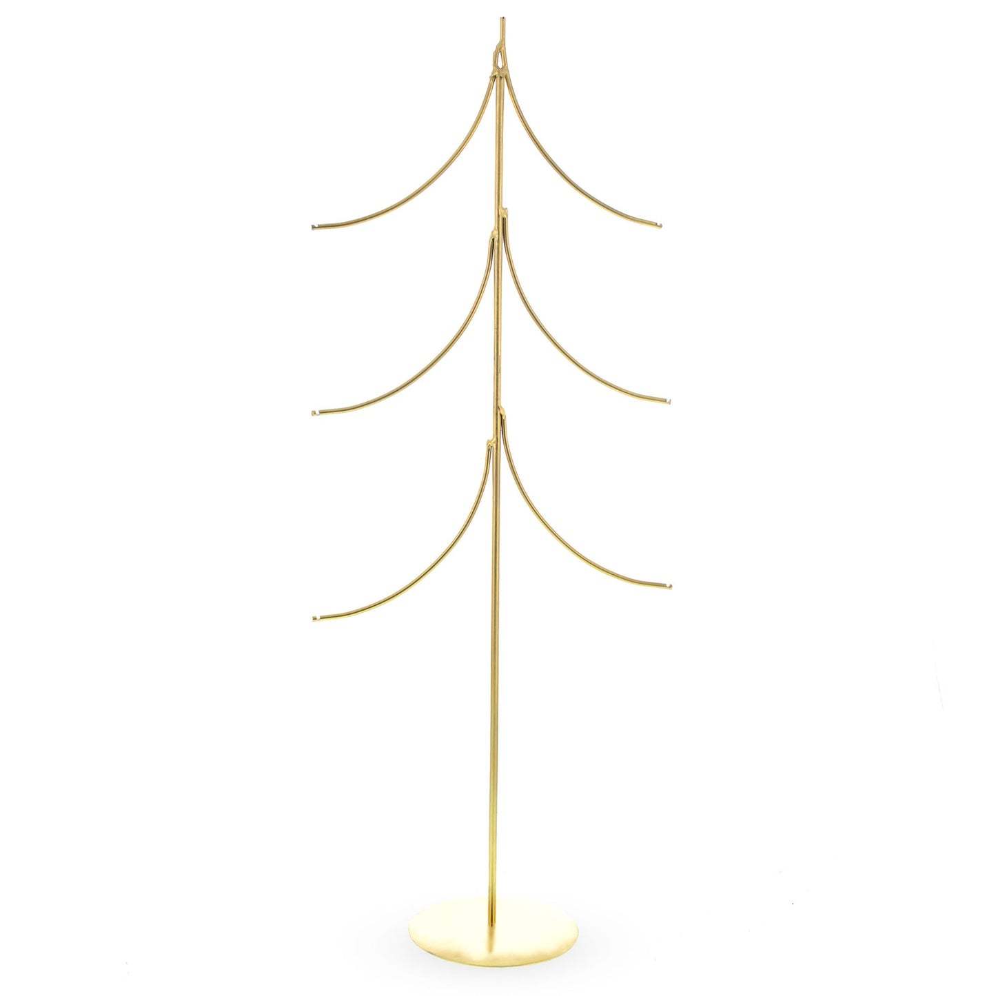 6-Arm Tiered Tree Gold Metal Ornament Display Stand 14 Inches