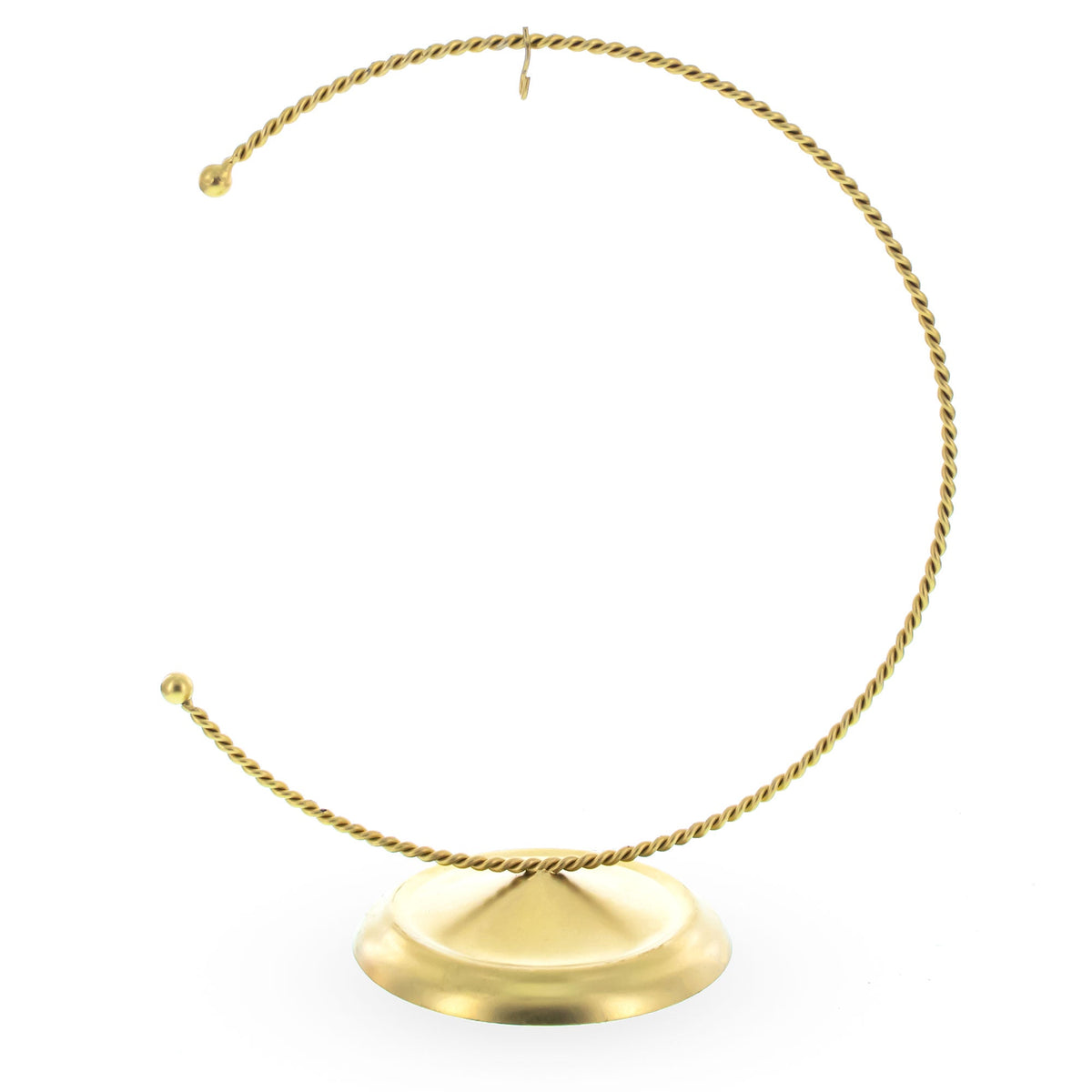 Crescent Moon Twisted Gold Metal Ornament Display Stand 9 Inches (Poland)