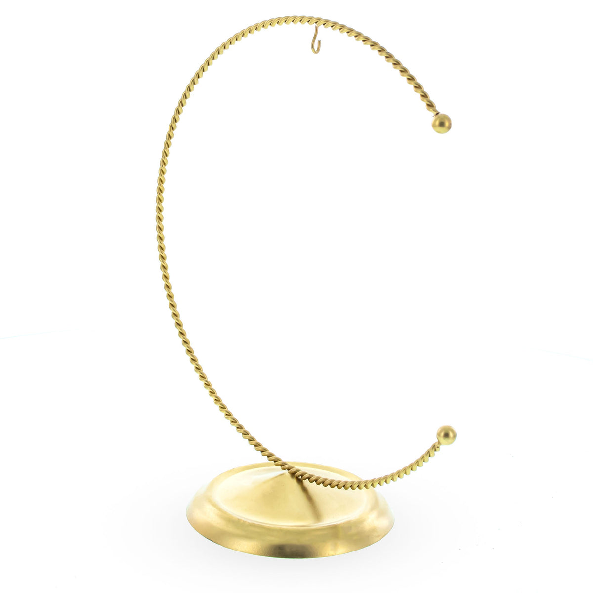 Crescent Moon Twisted Gold Metal Ornament Display Stand 9 Inches (Poland)