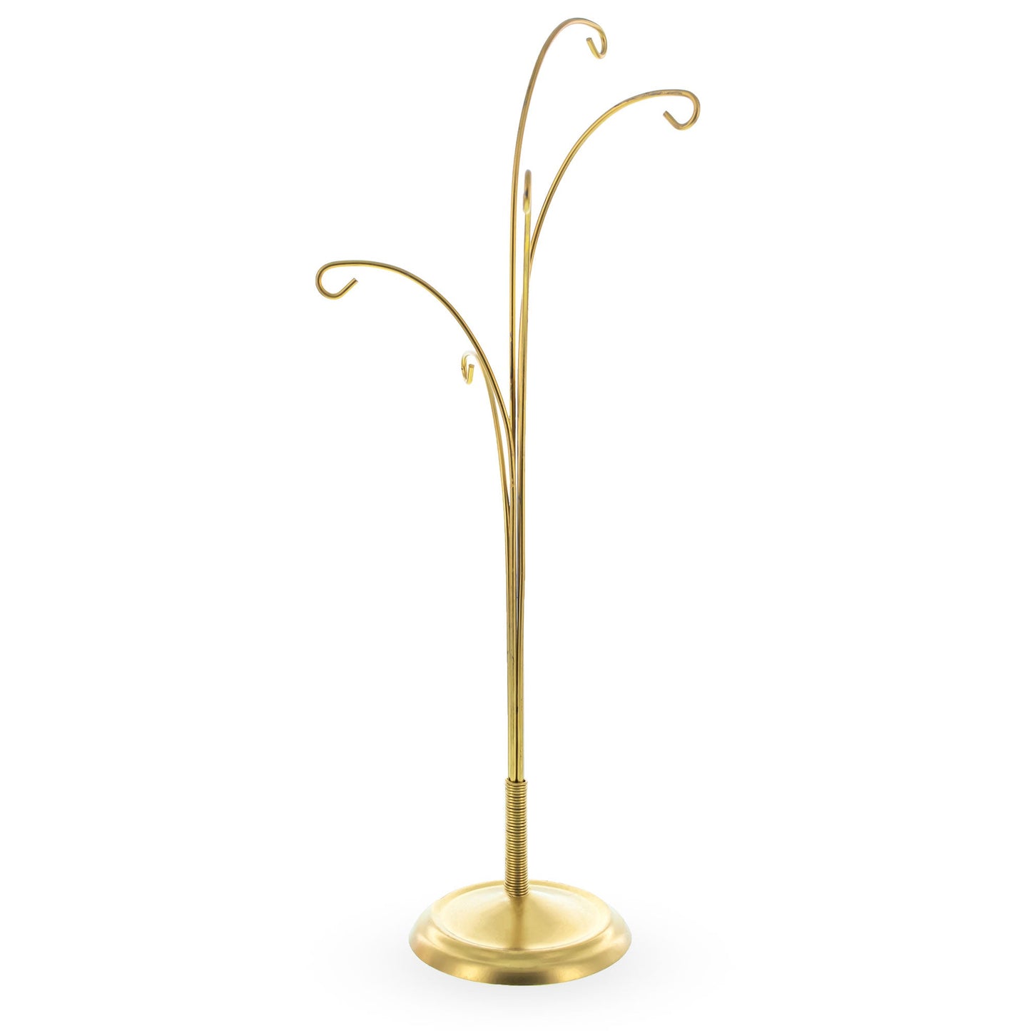 5-Arm Scroll Tree Branches Gold Metal Ornament Display Stand 14.5 Inches