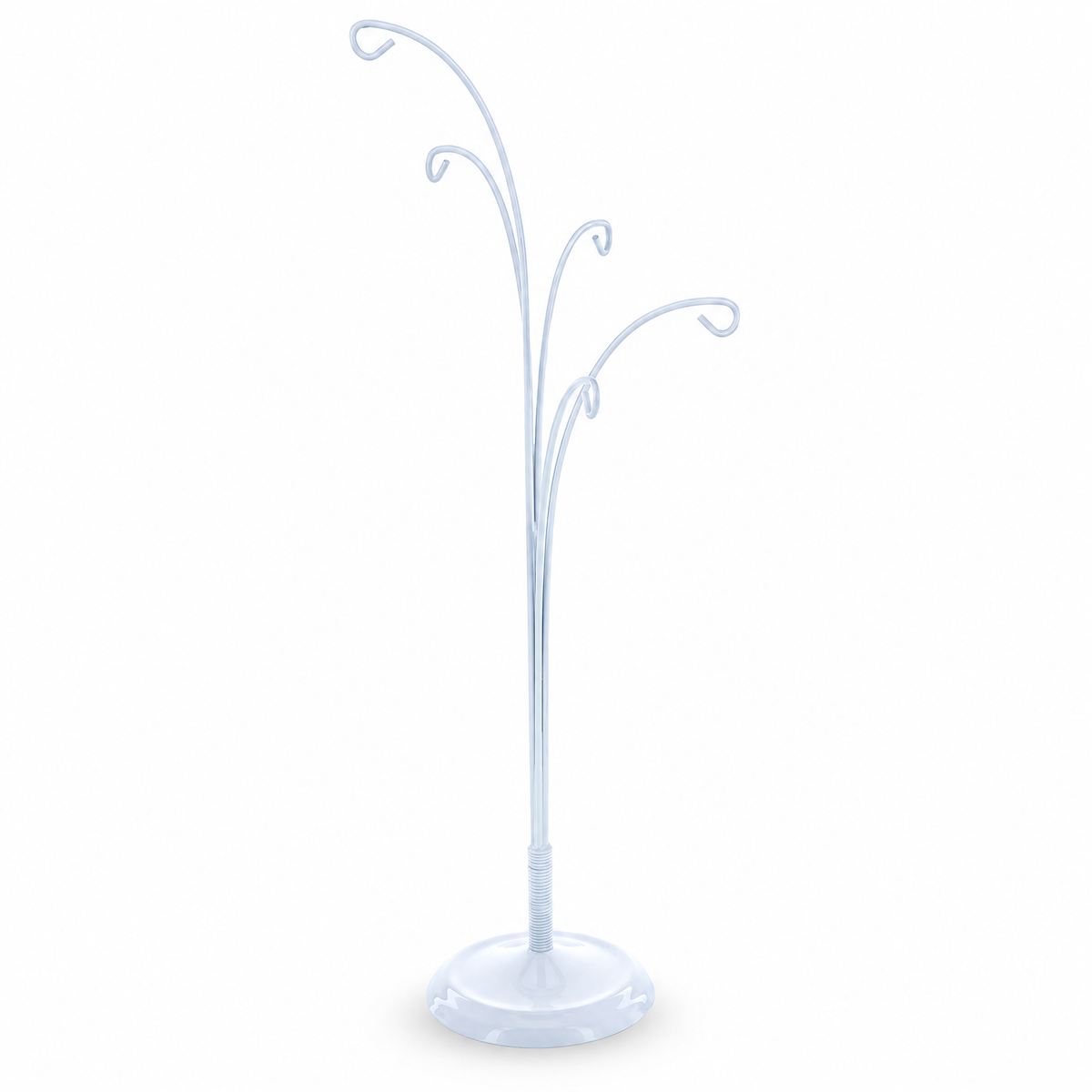 5-Arm Scroll Tree Branches White Painted Metal Ornament Display Stand 14.5 Inches