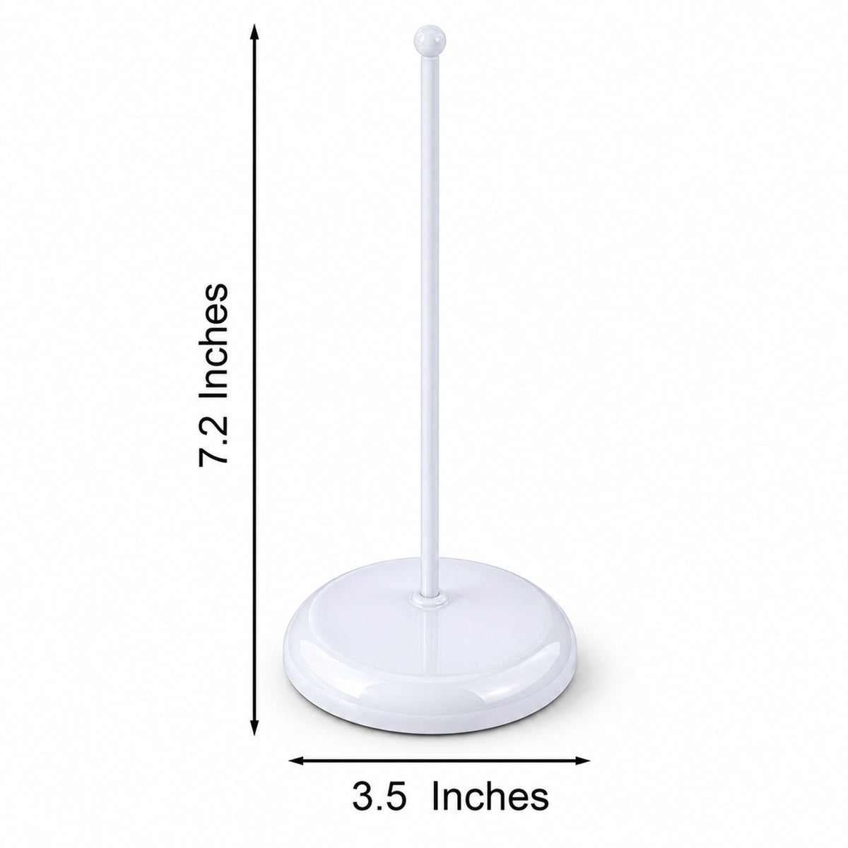 Upright White Metal Christmas Tree Topper Finial Stand Display Stand 7.2 Inches
