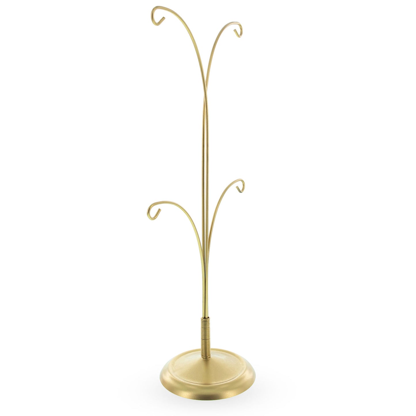 4-Arm Tree Branch Gold Metal Ornament Display Stand 12 Inches