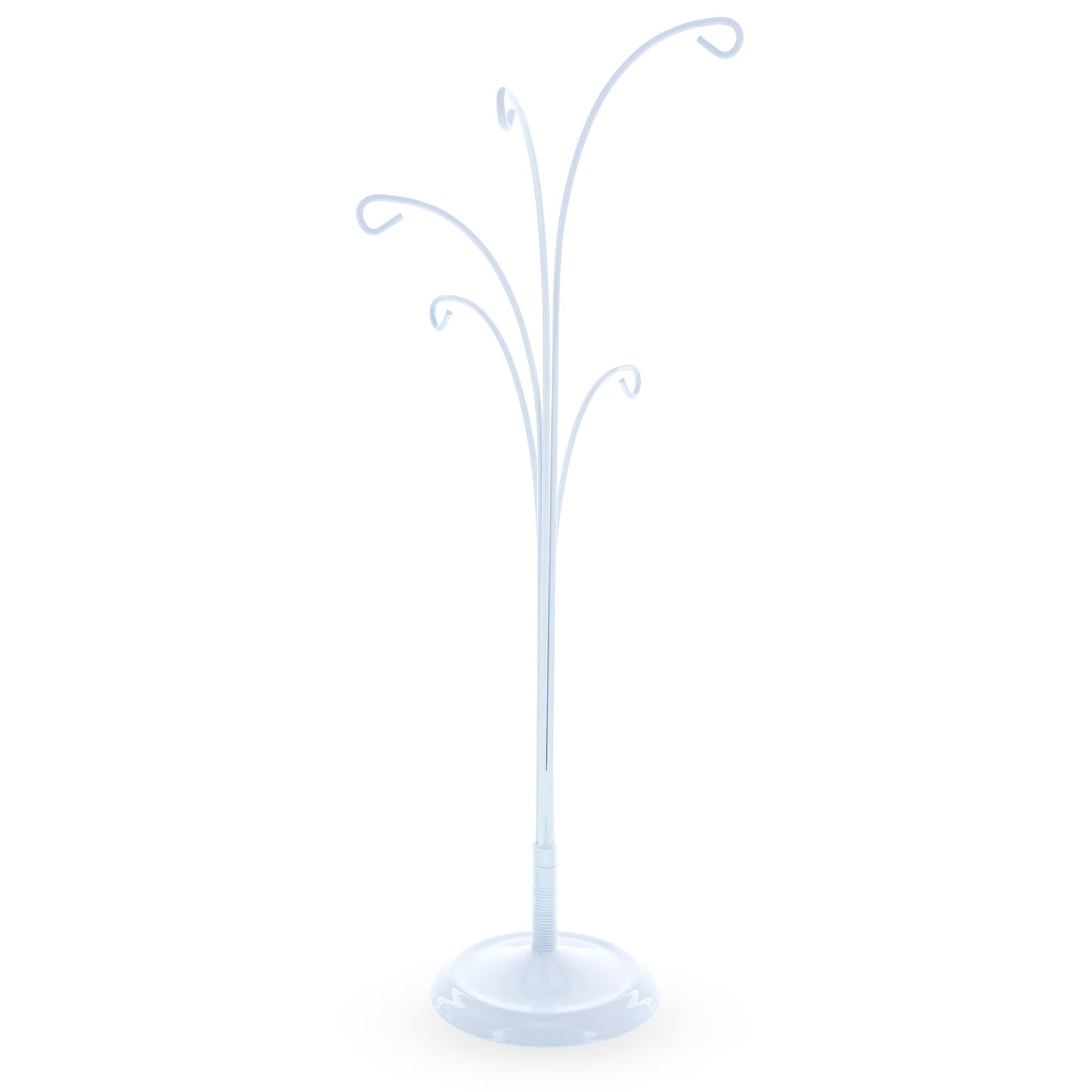 5-Arm Scroll Tree Branches White Painted Metal Ornament Display Stand 14.5 Inches