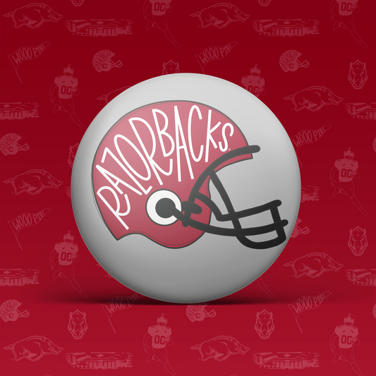 a football ball with a helmet on it