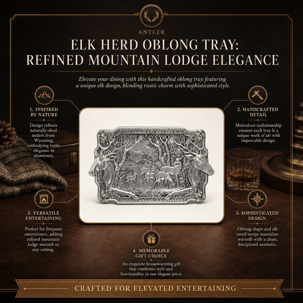 Elk Herd Oblong Tray