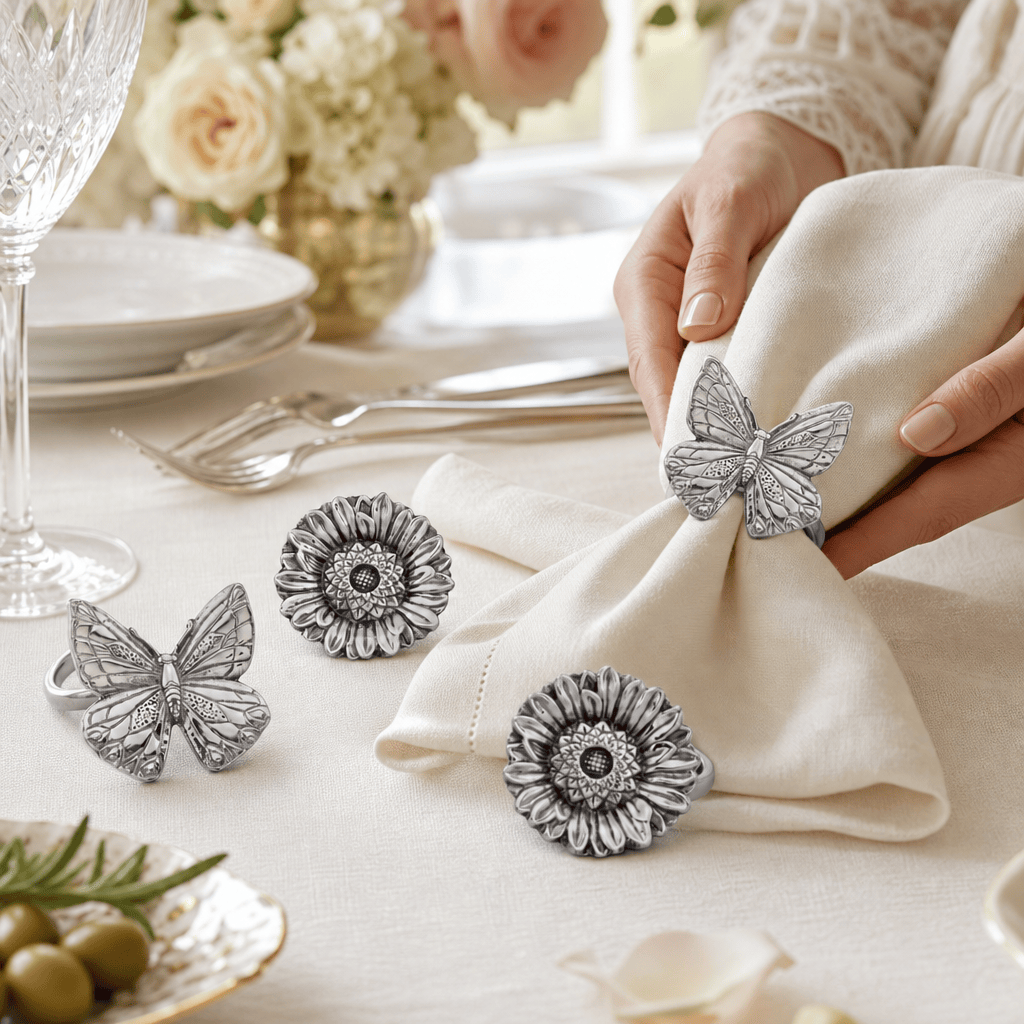Butterfly and Flower Napkin Rings