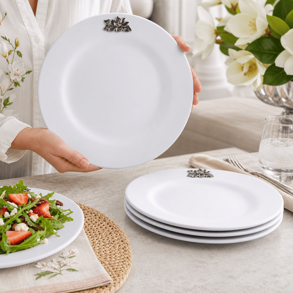 Magnolia Melamine Lunch Plates - Set of 4