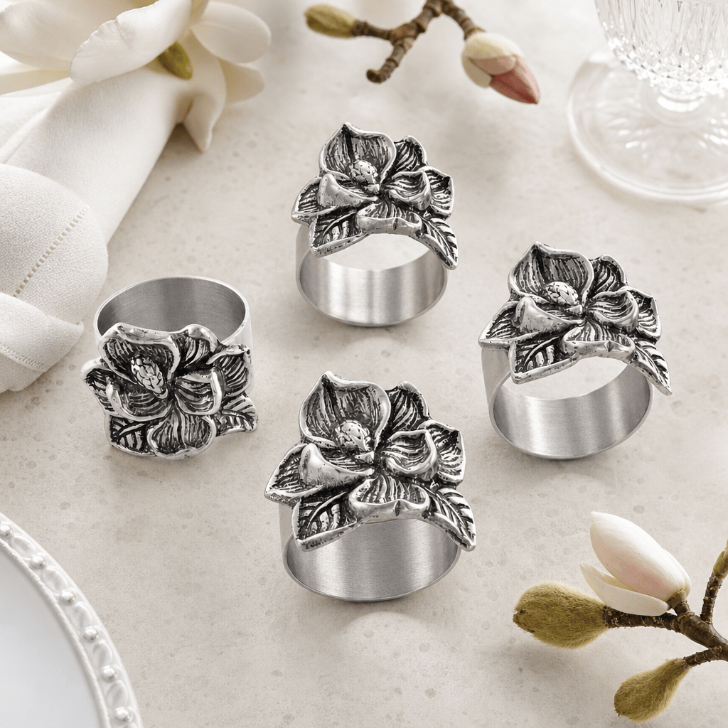 Magnolia Napkin Rings - set of 4