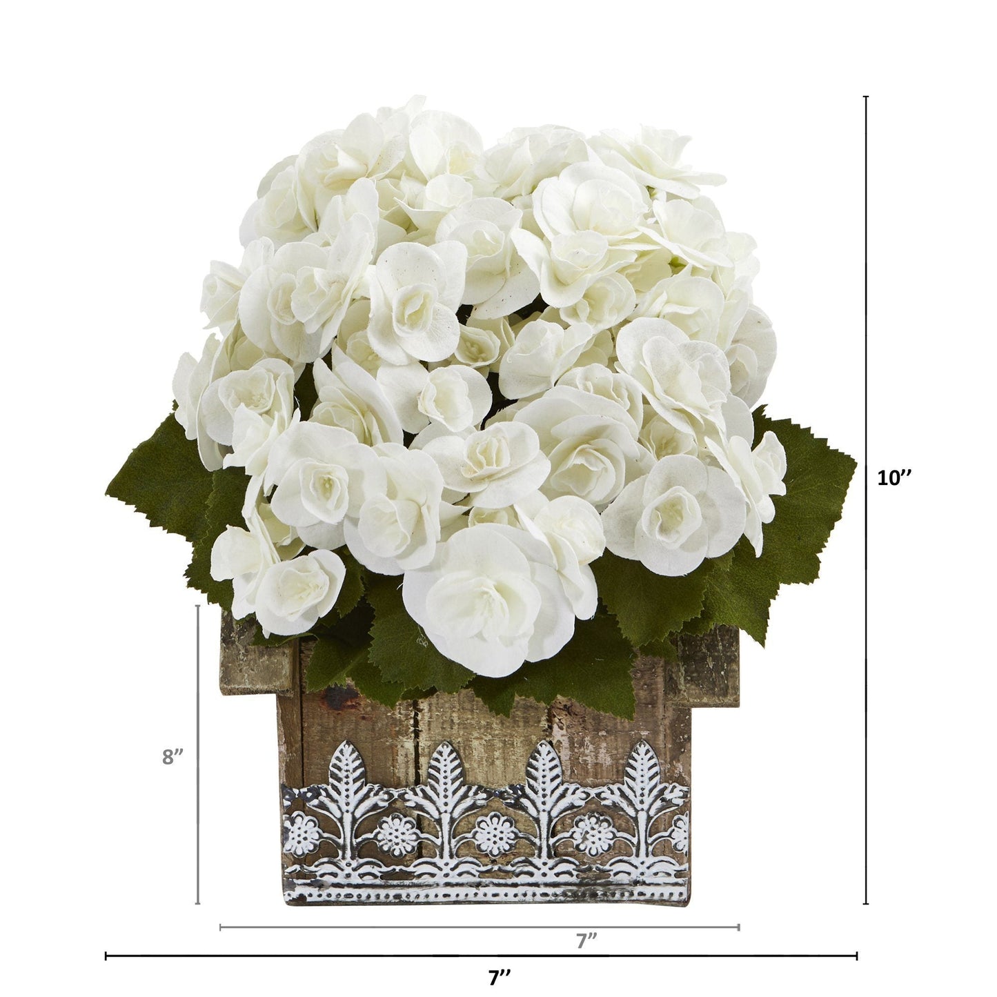 10” Begonia Plant in Hanging Floral Design House Planter