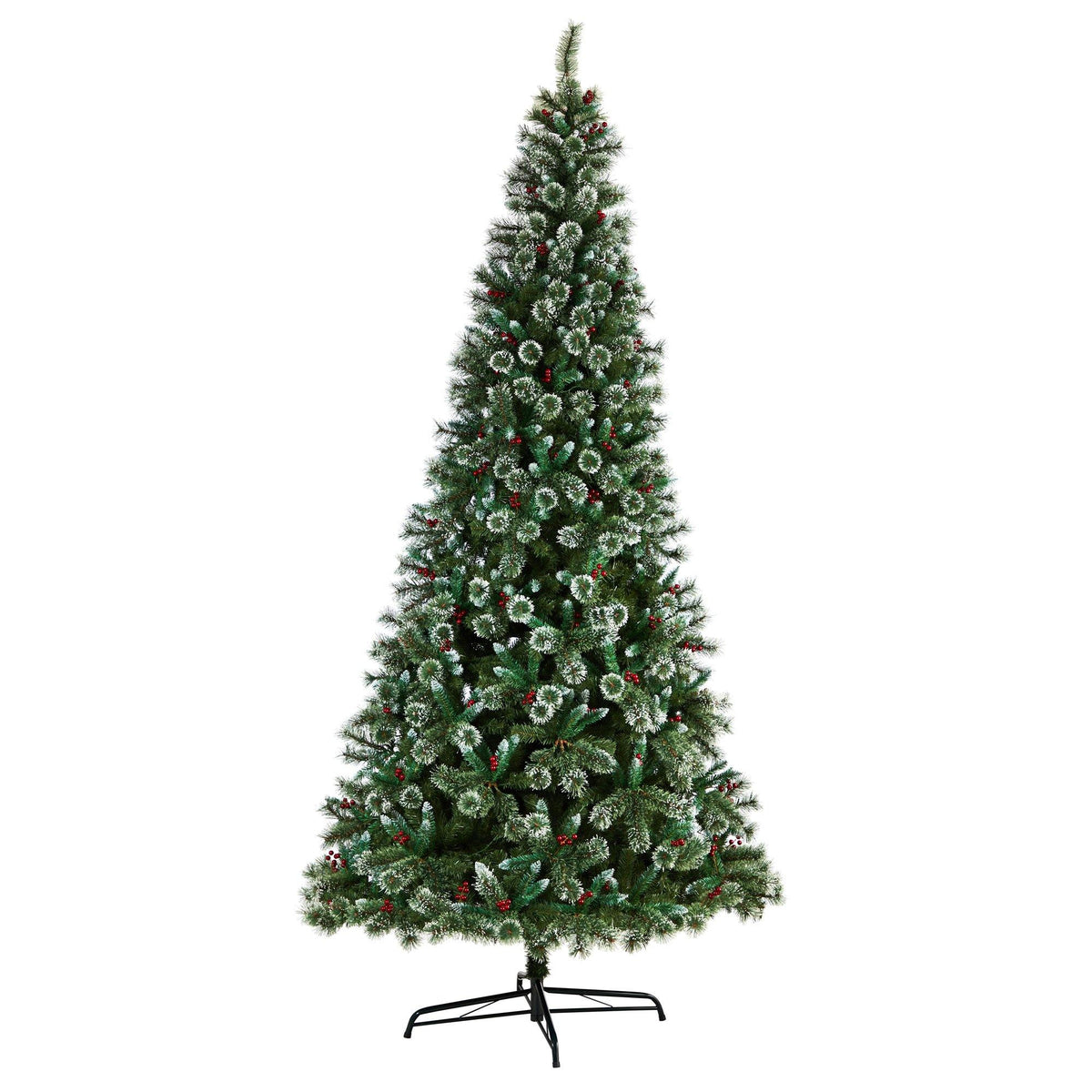 a christmas tree with lights and ornaments