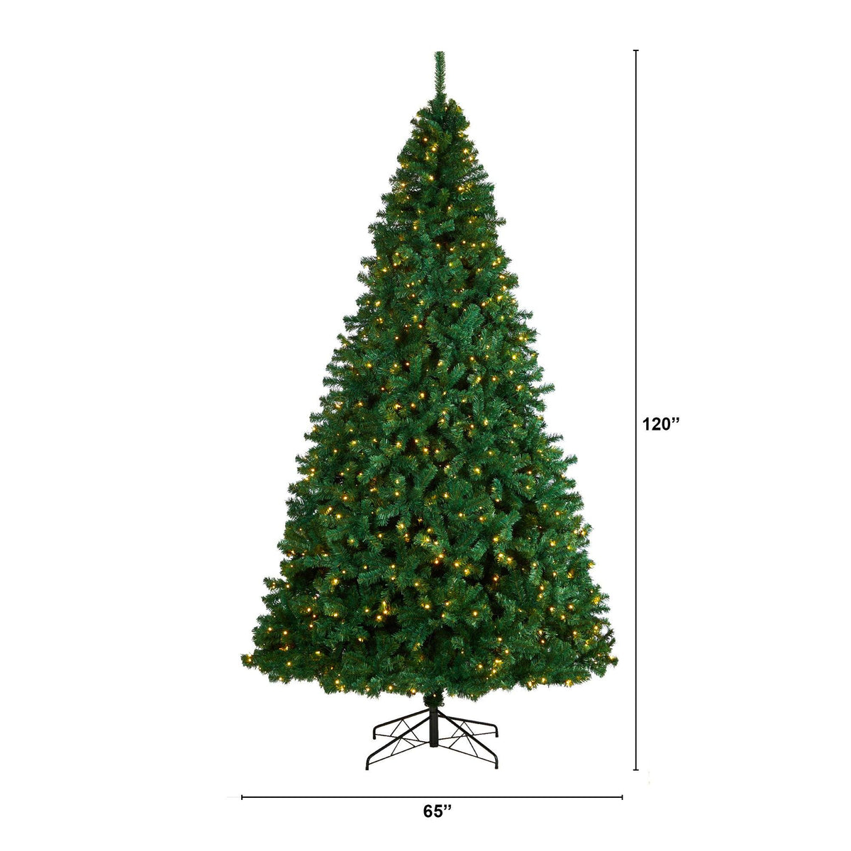 a tall christmas tree with lights