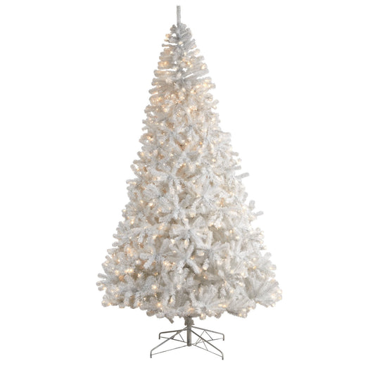 a white christmas tree with lights