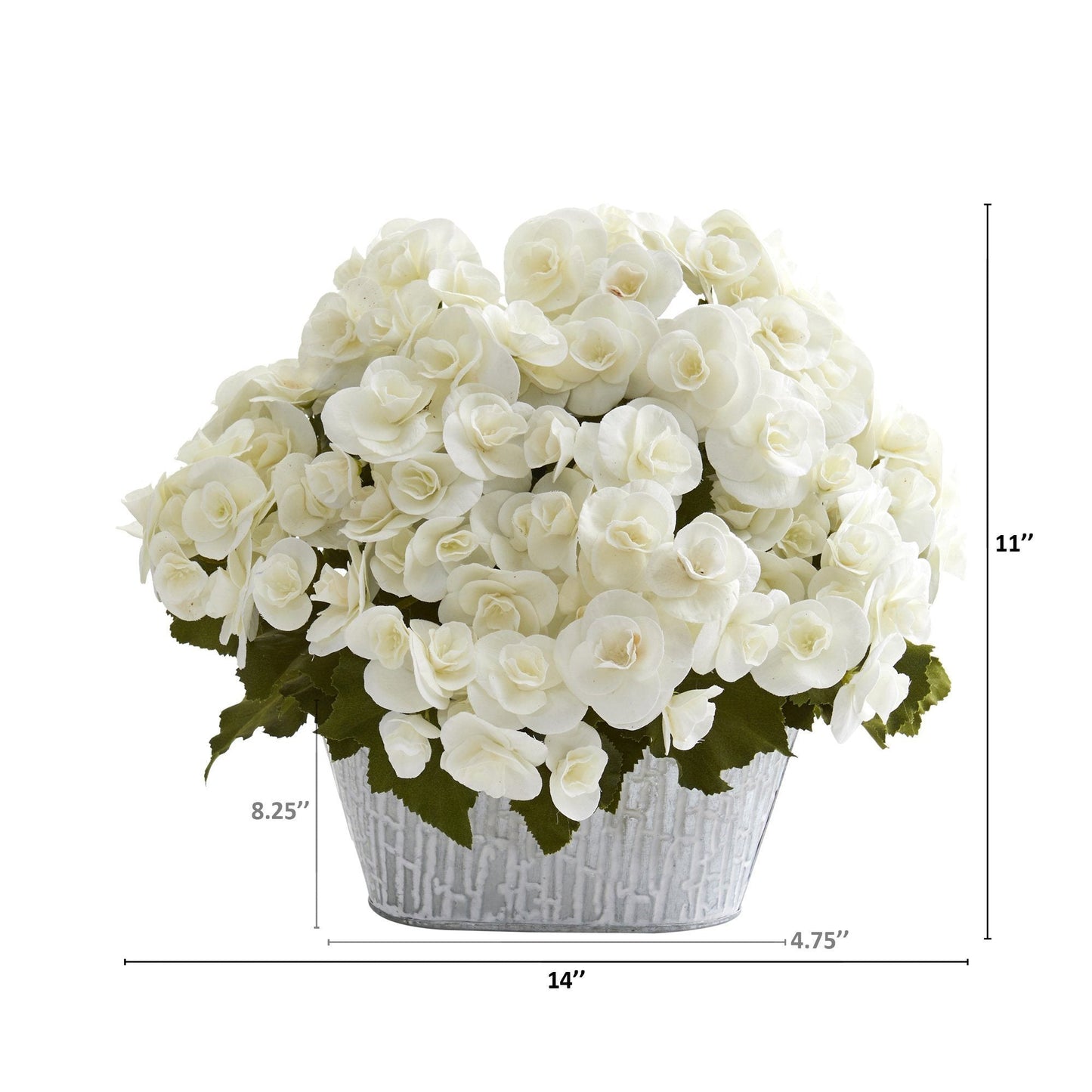 11” Begonia Artificial Arrangement in Decorative Planter