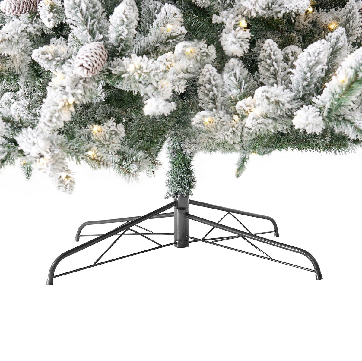 a christmas tree with snow on it
