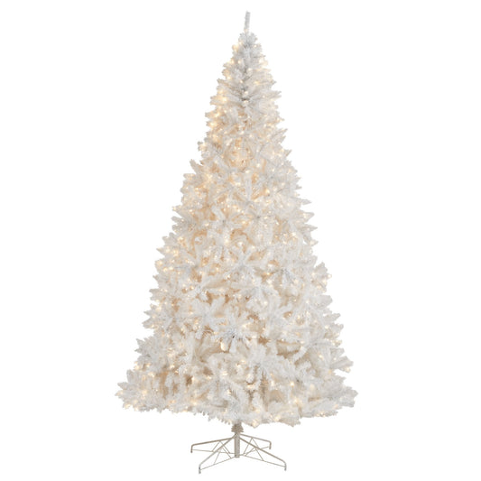 a white christmas tree with lights