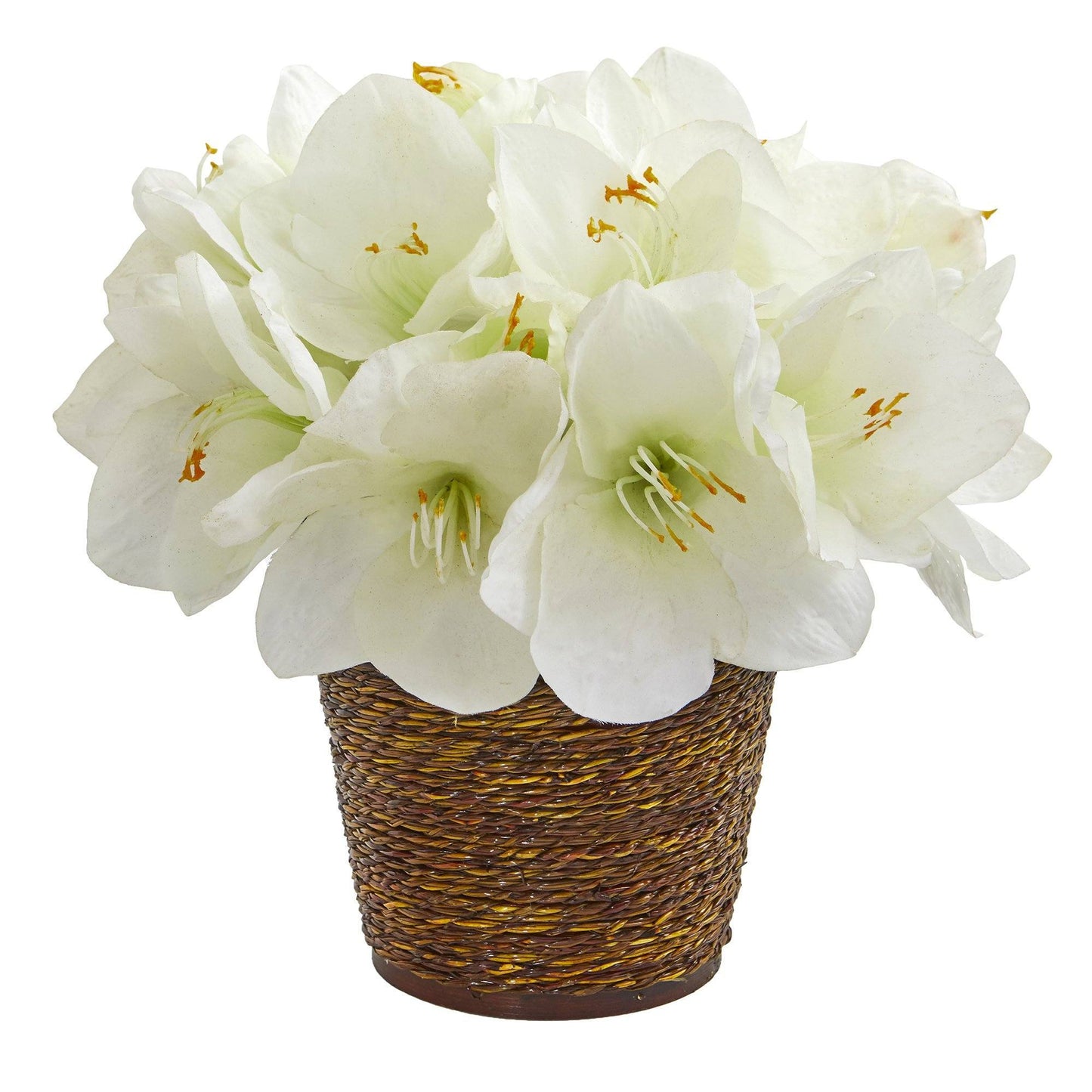 12” Amaryllis Artificial Arrangement in Basket