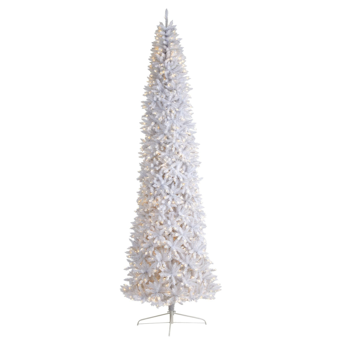 a white christmas tree with lights