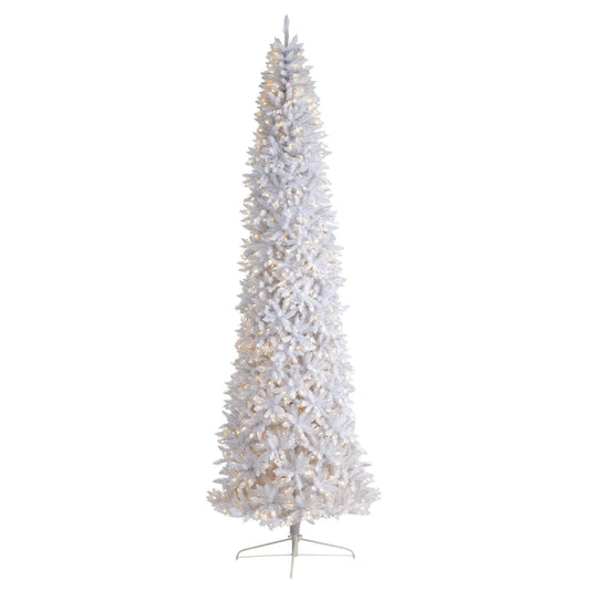 a white christmas tree with lights