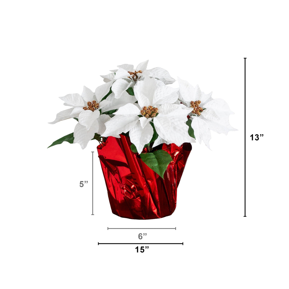 a white flowers in a red wrapper