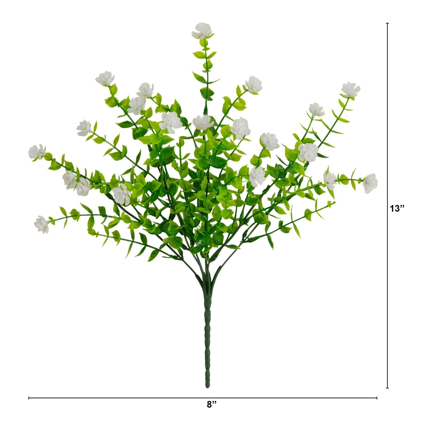 13" UV Resistant Artificial Flowering Mini Rose Bush (Indoor/Outdoor) - Set of 12