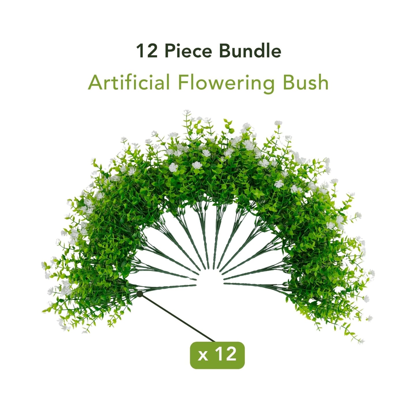 13" UV Resistant Artificial Flowering Mini Rose Bush (Indoor/Outdoor) - Set of 12