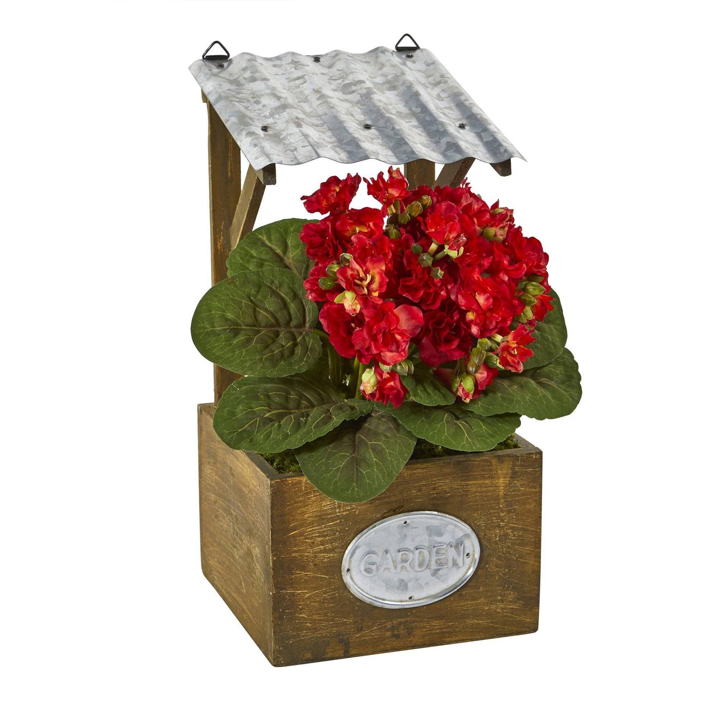 14” Violet Artificial Plant in Tin Roof Planter