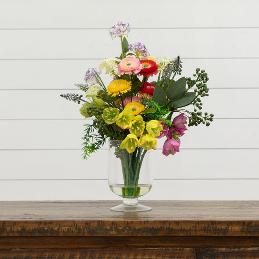 a vase of flowers on a table