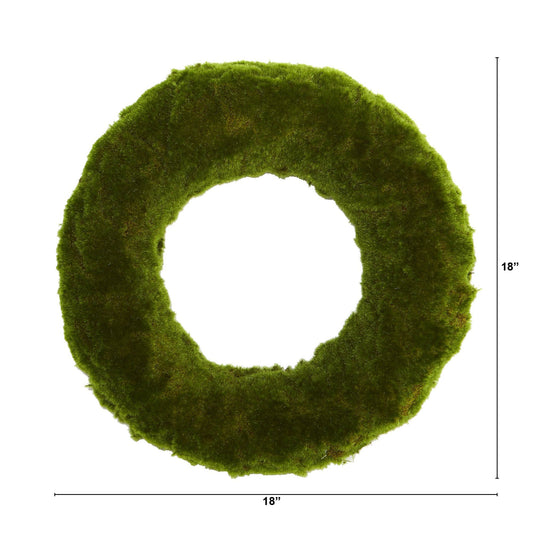 a green mossy circle with a white background