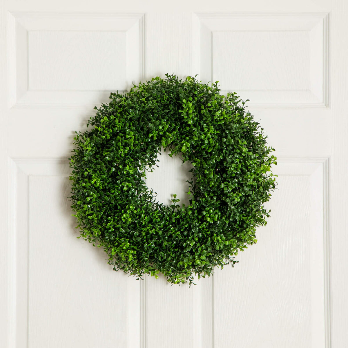 a wreath on a door