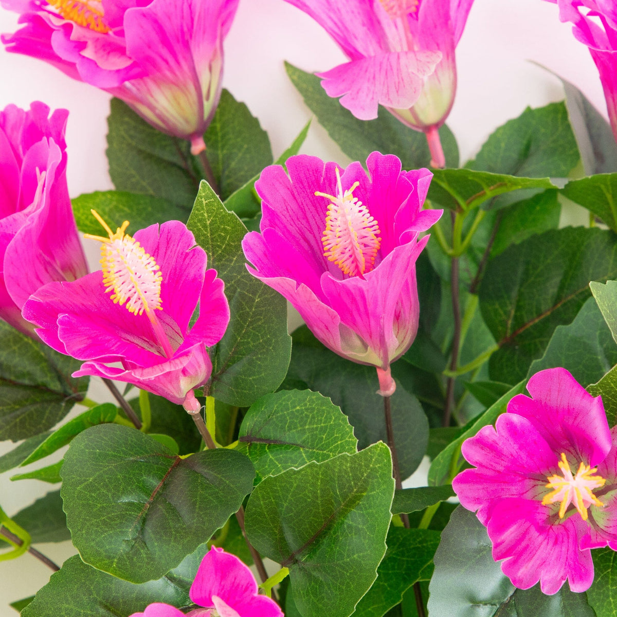19" UV Resistant Artificial Hibiscus Bush (Indoor/Outdoor) - Set of 3