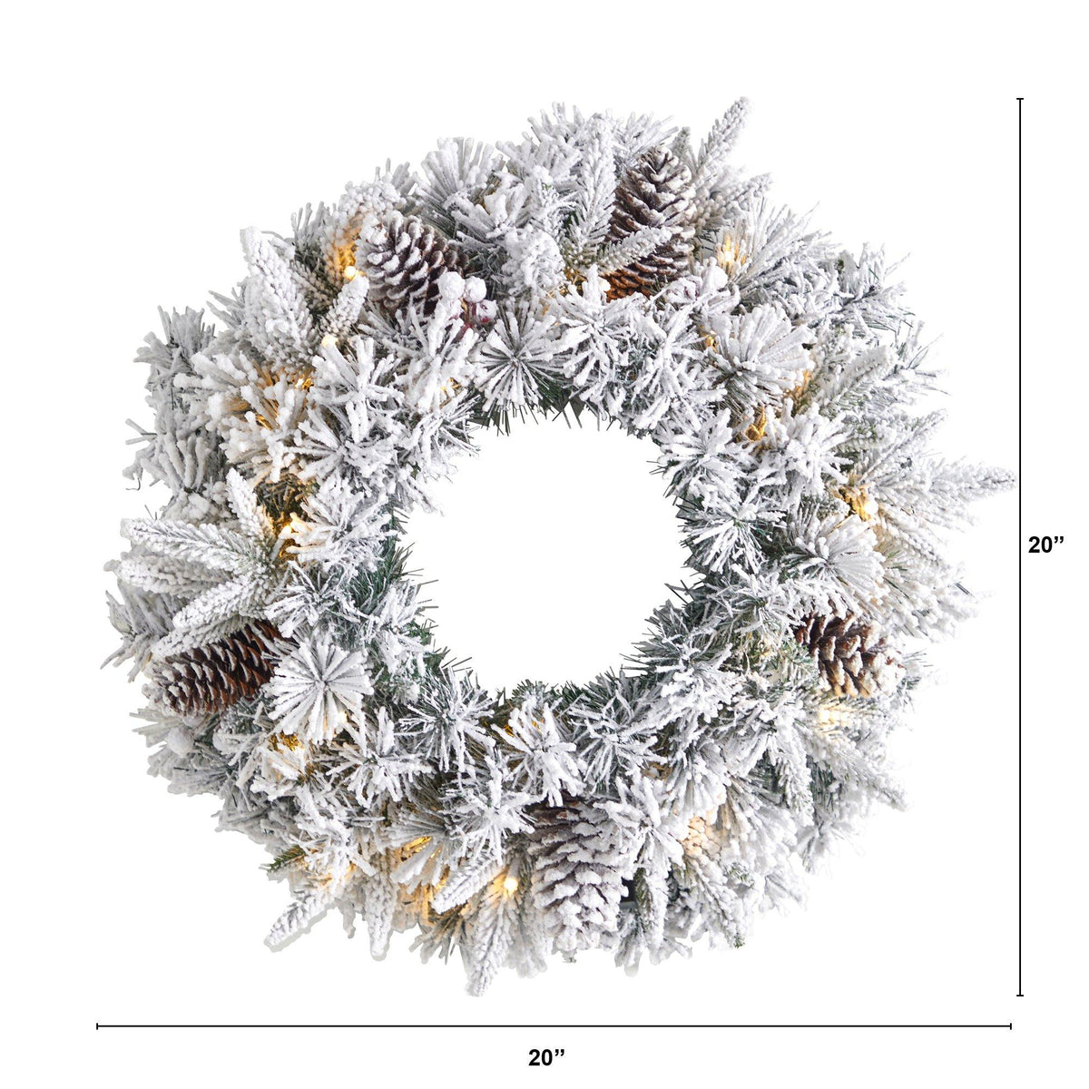 a wreath with snow on it