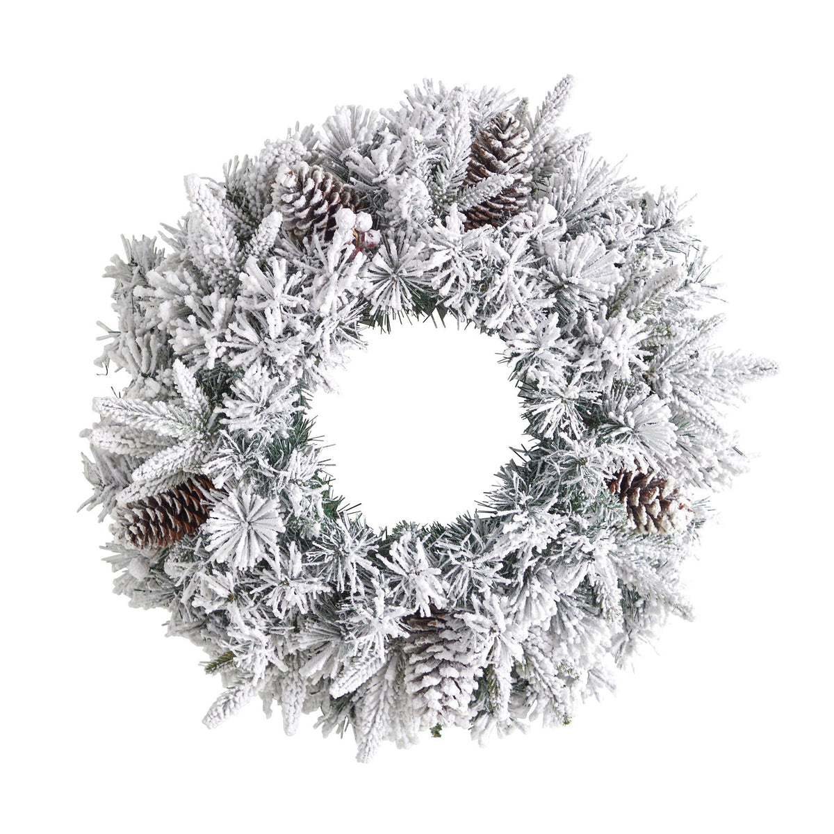 a wreath with snow on it