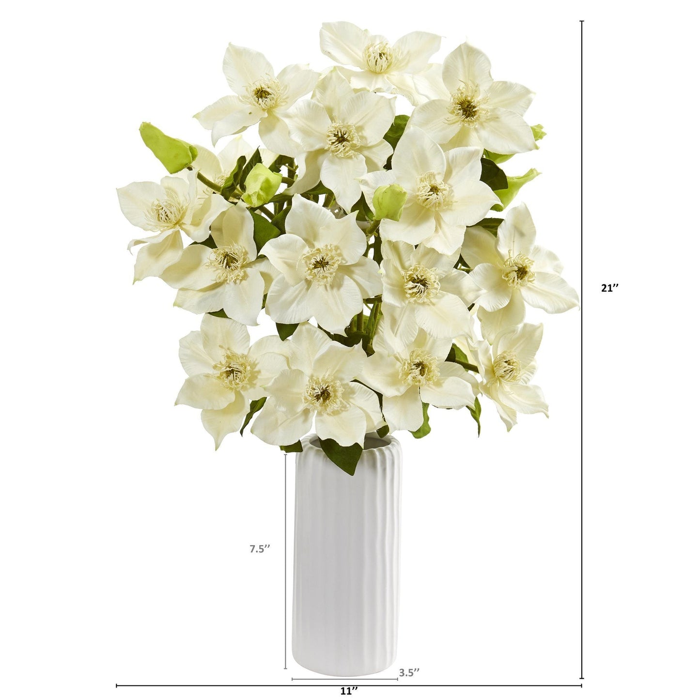 21” Anemone Artificial Arrangement in White Vase
