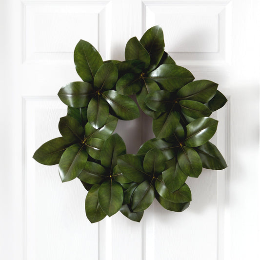 a wreath on a door