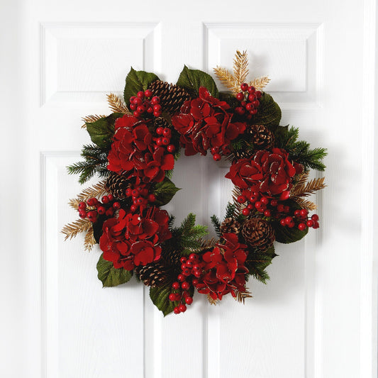 a wreath on a door