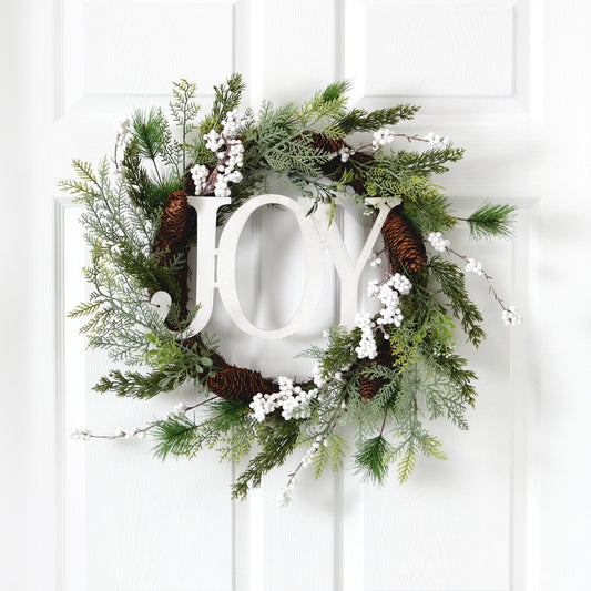 a wreath on a door