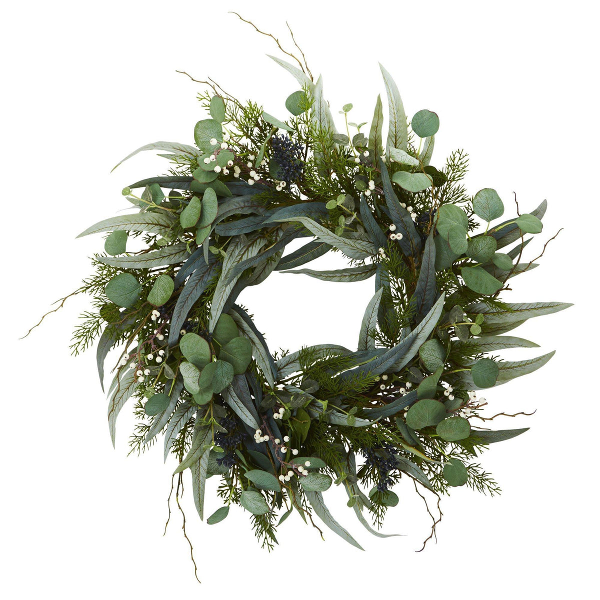 a wreath of leaves and branches